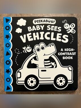 Kidsbooks Baby Sees Vehicles High-Contrast Baby Board Book NEW